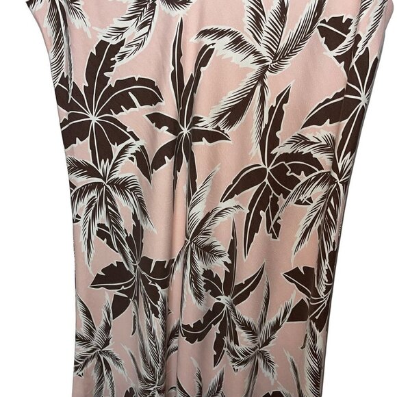 Hilo Hattie Womens Dress Size Large Pink Brown Floral Pure Silk Palm Tree - Picture 11 of 13